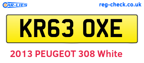 KR63OXE are the vehicle registration plates.