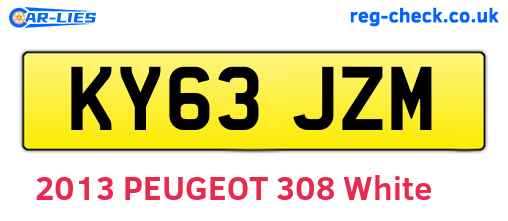 KY63JZM are the vehicle registration plates.
