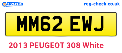 MM62EWJ are the vehicle registration plates.