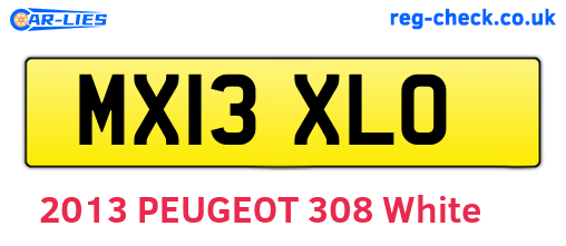 MX13XLO are the vehicle registration plates.