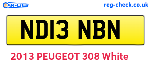 ND13NBN are the vehicle registration plates.