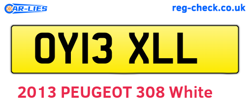 OY13XLL are the vehicle registration plates.