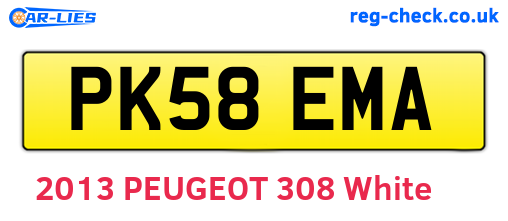 PK58EMA are the vehicle registration plates.