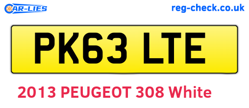 PK63LTE are the vehicle registration plates.