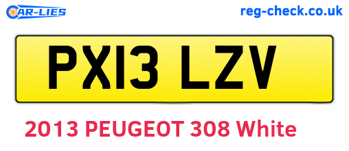 PX13LZV are the vehicle registration plates.