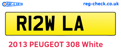 R12WLA are the vehicle registration plates.