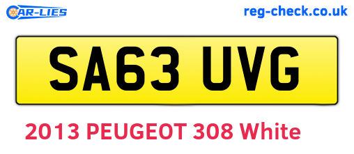 SA63UVG are the vehicle registration plates.