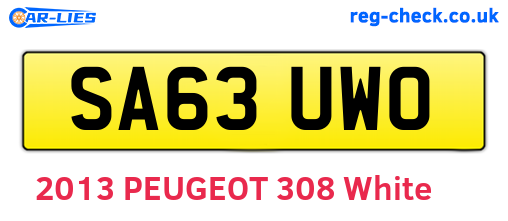 SA63UWO are the vehicle registration plates.