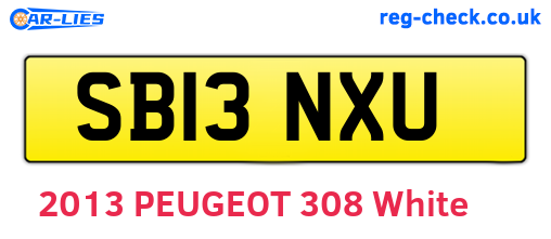 SB13NXU are the vehicle registration plates.