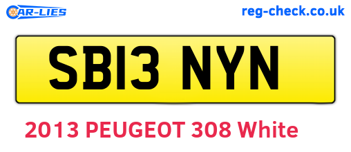 SB13NYN are the vehicle registration plates.
