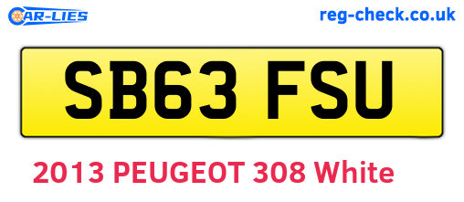 SB63FSU are the vehicle registration plates.