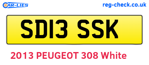 SD13SSK are the vehicle registration plates.