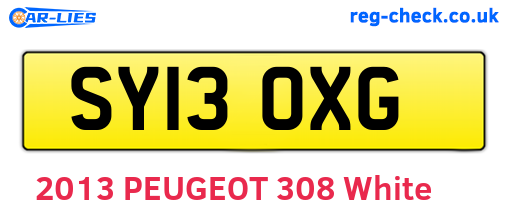 SY13OXG are the vehicle registration plates.
