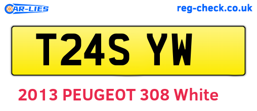 T24SYW are the vehicle registration plates.