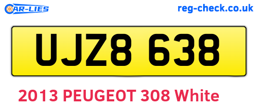 UJZ8638 are the vehicle registration plates.