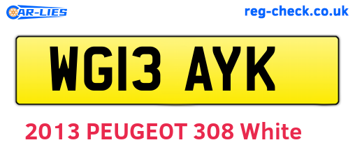 WG13AYK are the vehicle registration plates.
