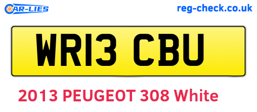 WR13CBU are the vehicle registration plates.