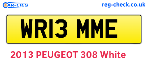 WR13MME are the vehicle registration plates.