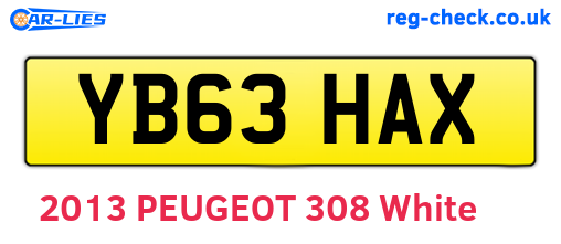 YB63HAX are the vehicle registration plates.