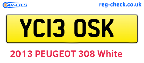 YC13OSK are the vehicle registration plates.