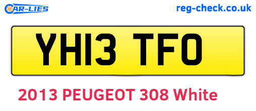 YH13TFO are the vehicle registration plates.