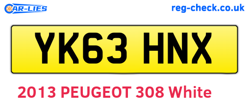 YK63HNX are the vehicle registration plates.