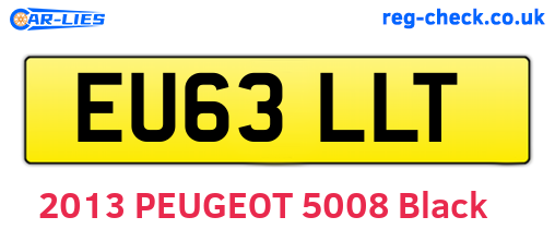 EU63LLT are the vehicle registration plates.