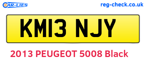 KM13NJY are the vehicle registration plates.