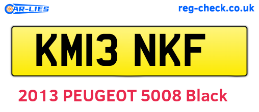 KM13NKF are the vehicle registration plates.