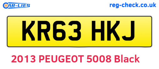 KR63HKJ are the vehicle registration plates.