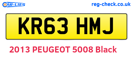 KR63HMJ are the vehicle registration plates.