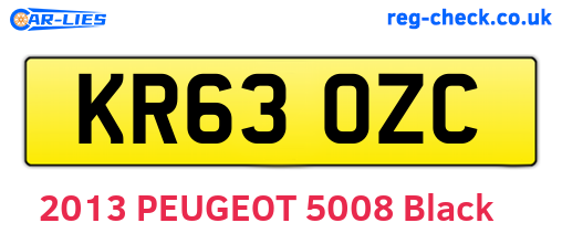 KR63OZC are the vehicle registration plates.