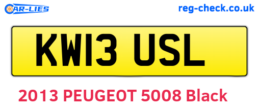 KW13USL are the vehicle registration plates.