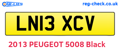 LN13XCV are the vehicle registration plates.