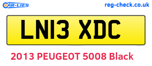 LN13XDC are the vehicle registration plates.