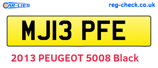 MJ13PFE are the vehicle registration plates.