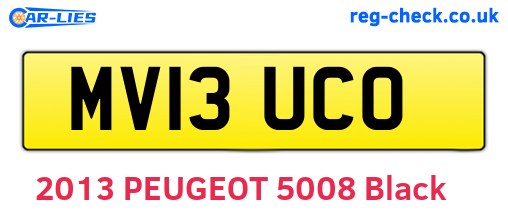 MV13UCO are the vehicle registration plates.