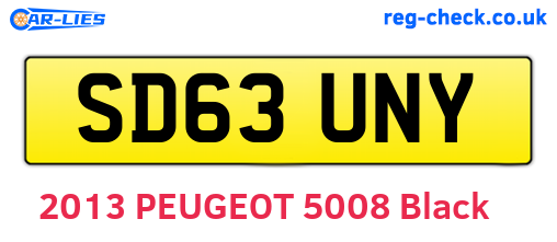 SD63UNY are the vehicle registration plates.