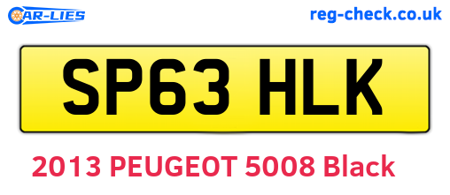 SP63HLK are the vehicle registration plates.