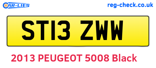 ST13ZWW are the vehicle registration plates.
