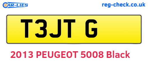 T3JTG are the vehicle registration plates.