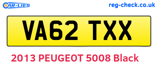 VA62TXX are the vehicle registration plates.