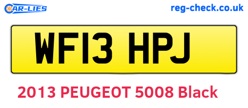 WF13HPJ are the vehicle registration plates.
