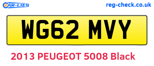 WG62MVY are the vehicle registration plates.