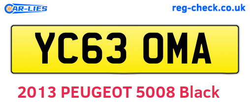 YC63OMA are the vehicle registration plates.