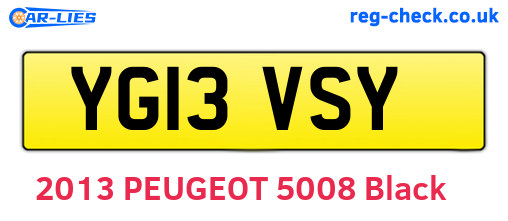YG13VSY are the vehicle registration plates.