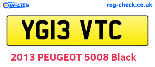 YG13VTC are the vehicle registration plates.