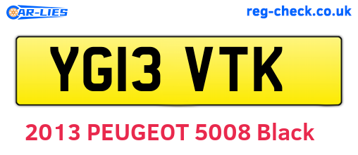YG13VTK are the vehicle registration plates.