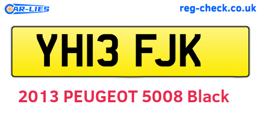 YH13FJK are the vehicle registration plates.
