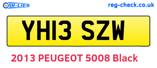 YH13SZW are the vehicle registration plates.